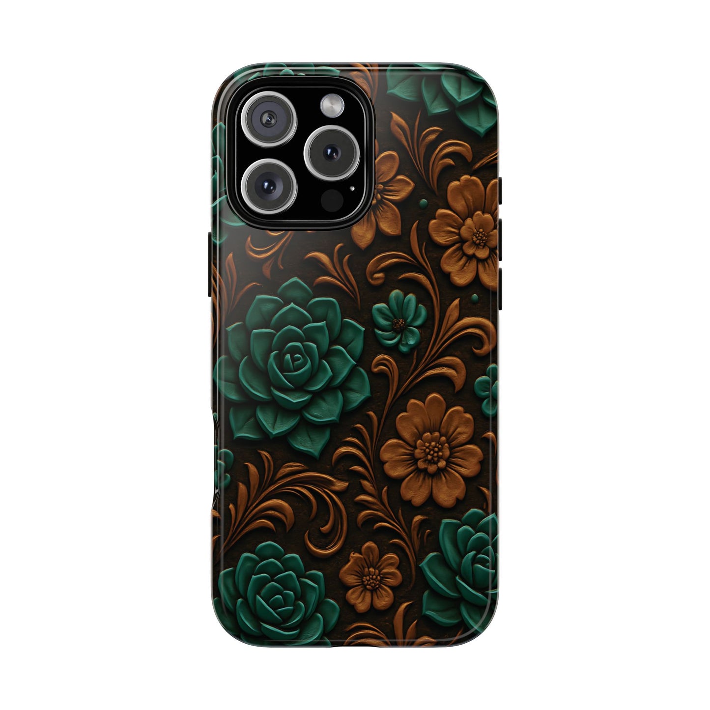 Faux Tooled Succulents Tough Phone Case