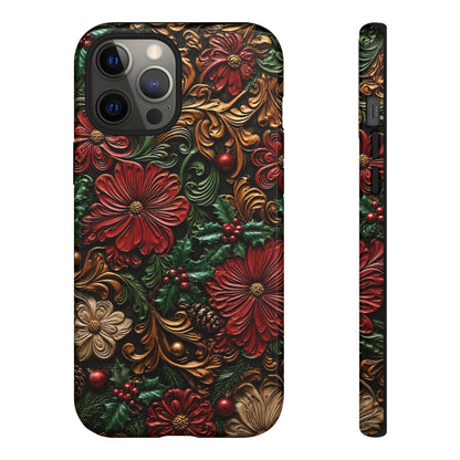 Tooled Christmas Blooms Tough Case