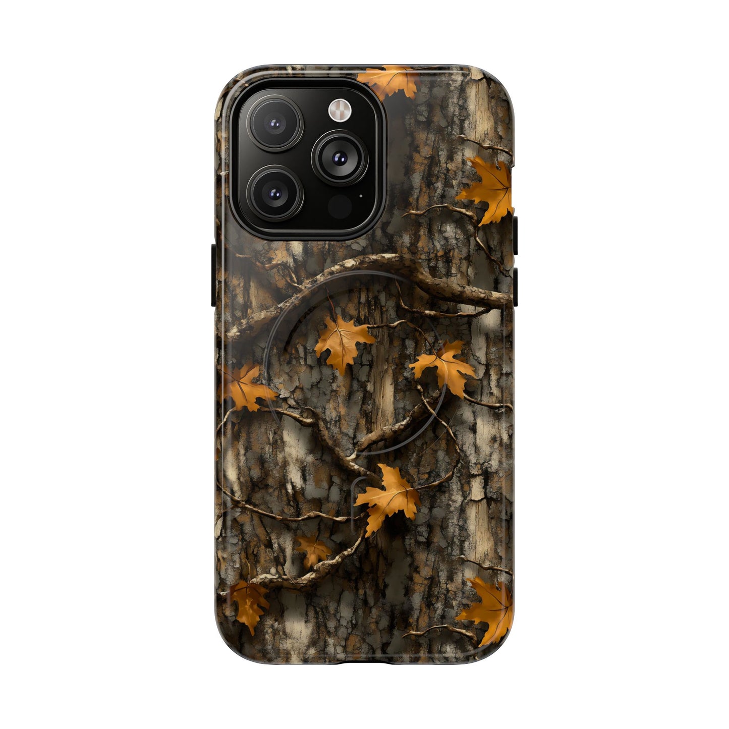 Orange Leaf Tree Camo Magnetic Case