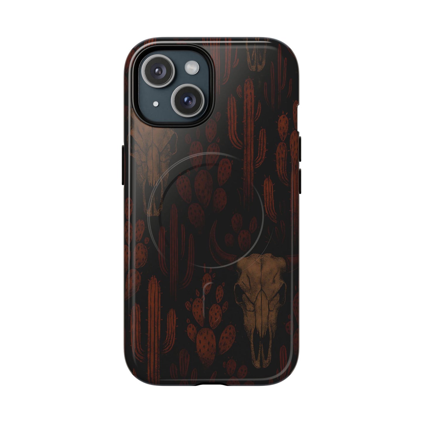 Midnight Cactus Bull Skull Magnetic Case