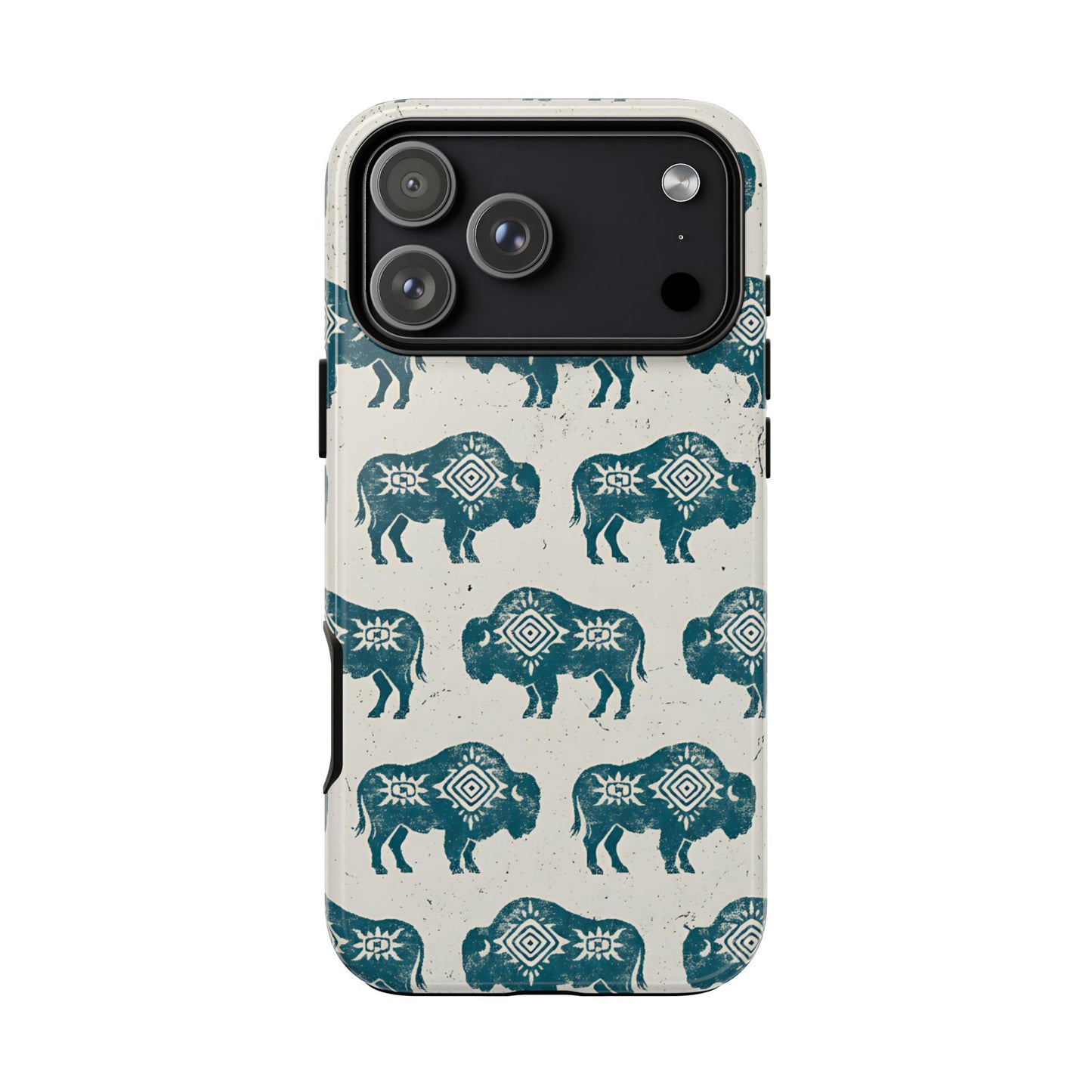 Teal Aztec Buffalo Tough Phone Case