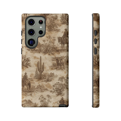 Ivory Cowhide Toile Tough Case
