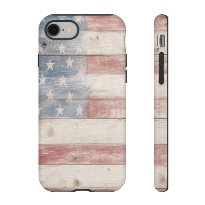 White Wood Flag Tough Case