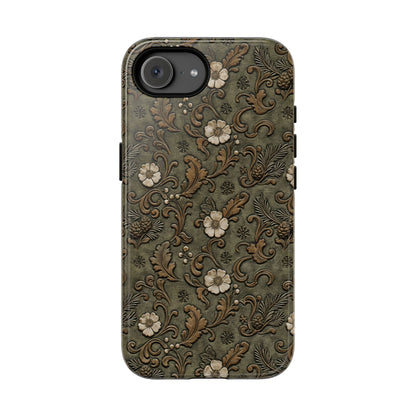 Sage Tooled Roses Tough Case