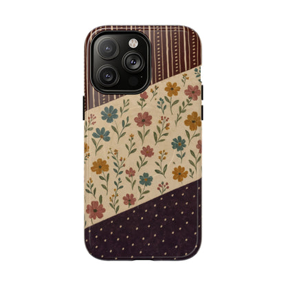 Fall Floral Stripe Magnetic Case