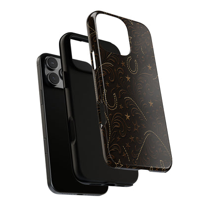 Dark Boot Stitch Horseshoe Scrolls Tough Case