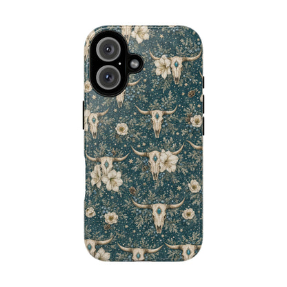 Turquoise Winter Skull Tough Case