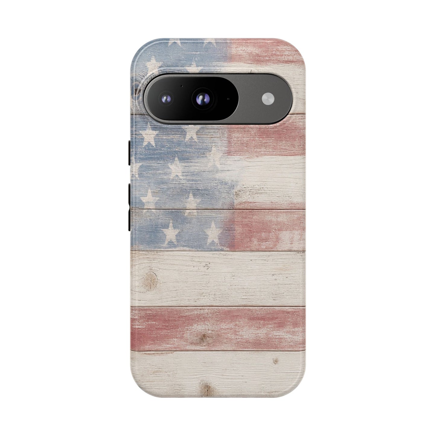 White Wood Flag Tough Case