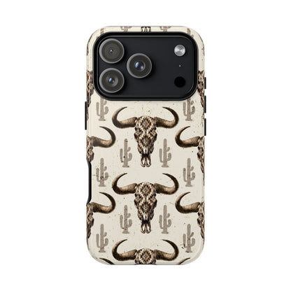 Cactus Aztec Skull Tough Phone Case