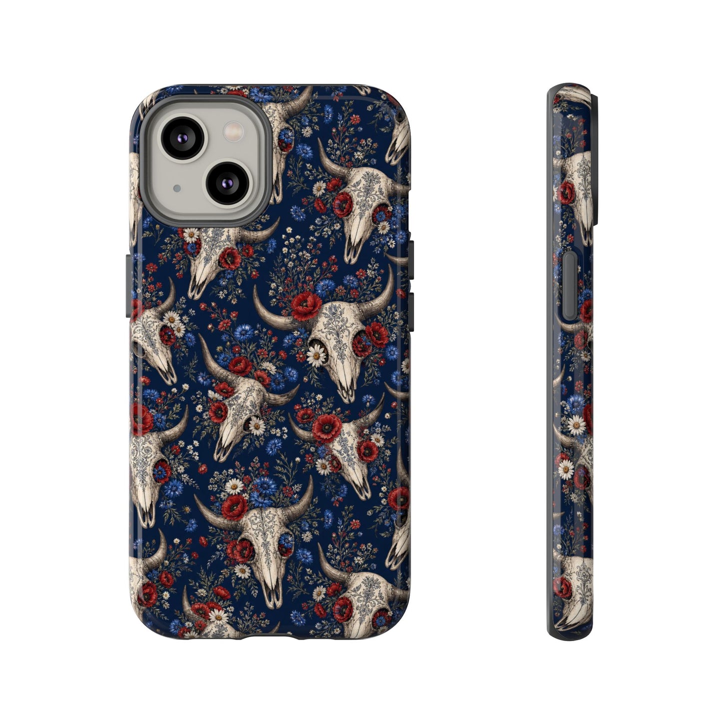 Patriotic Floral Skulls Tough Case