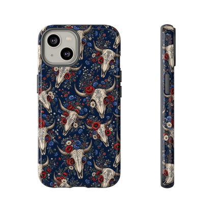 Patriotic Floral Skulls Tough Case