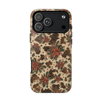 Cowhide Poinsettia Magnetic Case