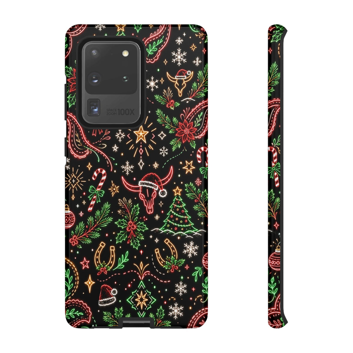 Neon Christmas Skulls Tough Case