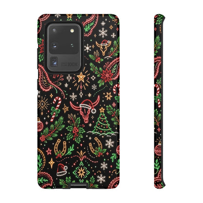 Neon Christmas Skulls Tough Case