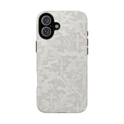 White Camo Cross Tough Case
