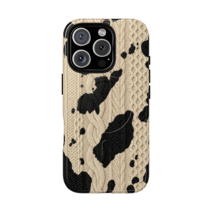 Cable Knit Cowhide Magnetic Case