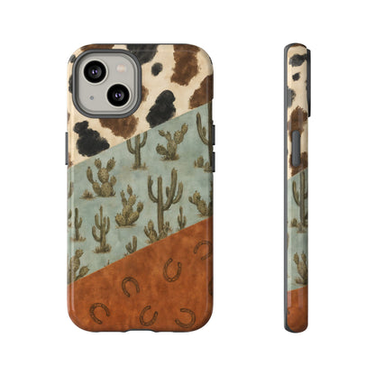Cowhide Turquoise Cactus Tough Case