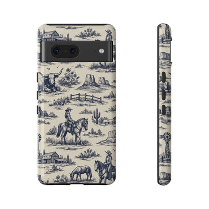 Western Toile Navy Tough Case