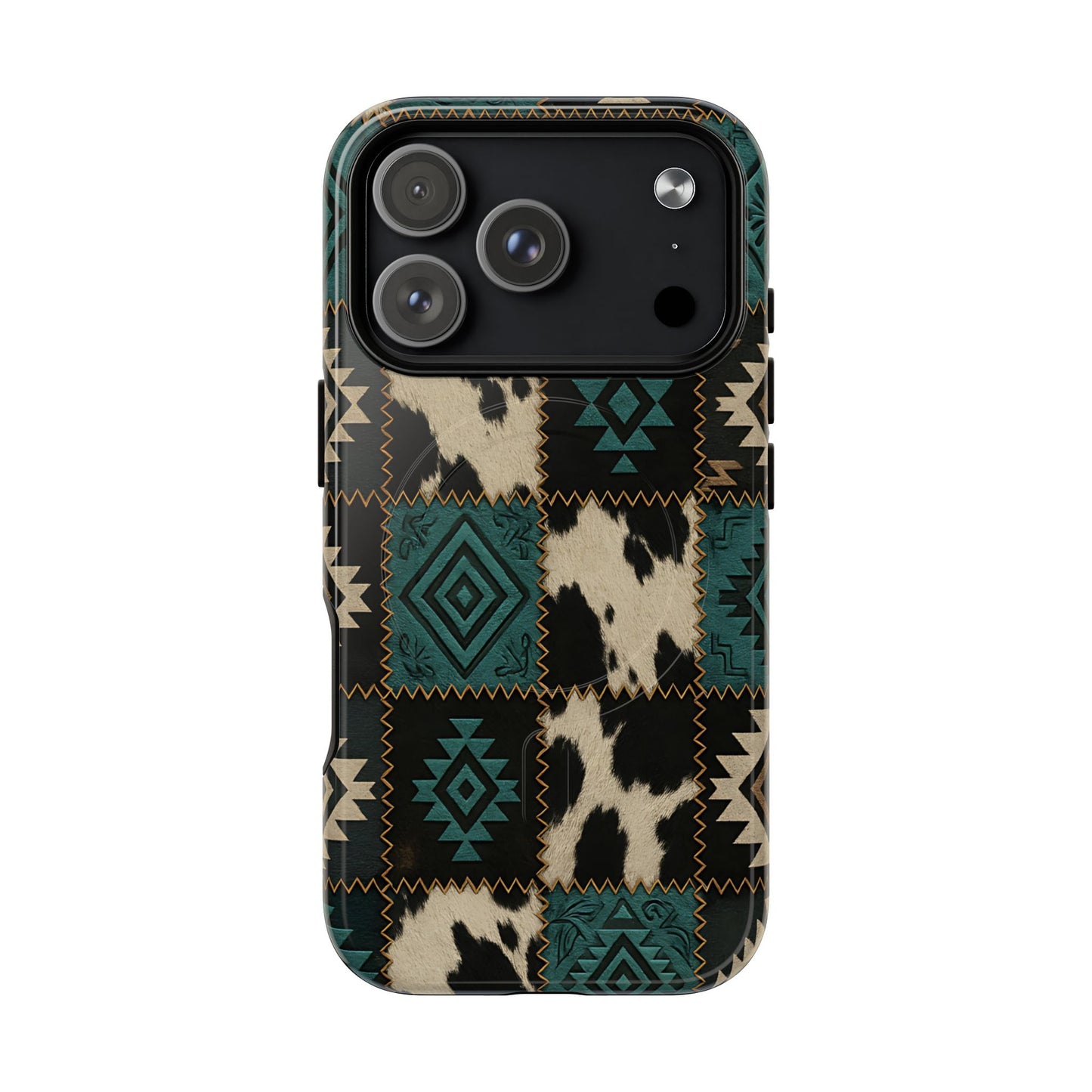 Turquiose Aztec Patchwork Magnetic Case