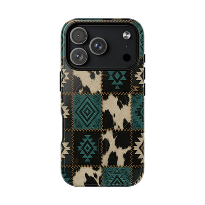 Turquiose Aztec Patchwork Magnetic Case
