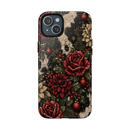 Cowhide Christmas Roses Magnetic Case