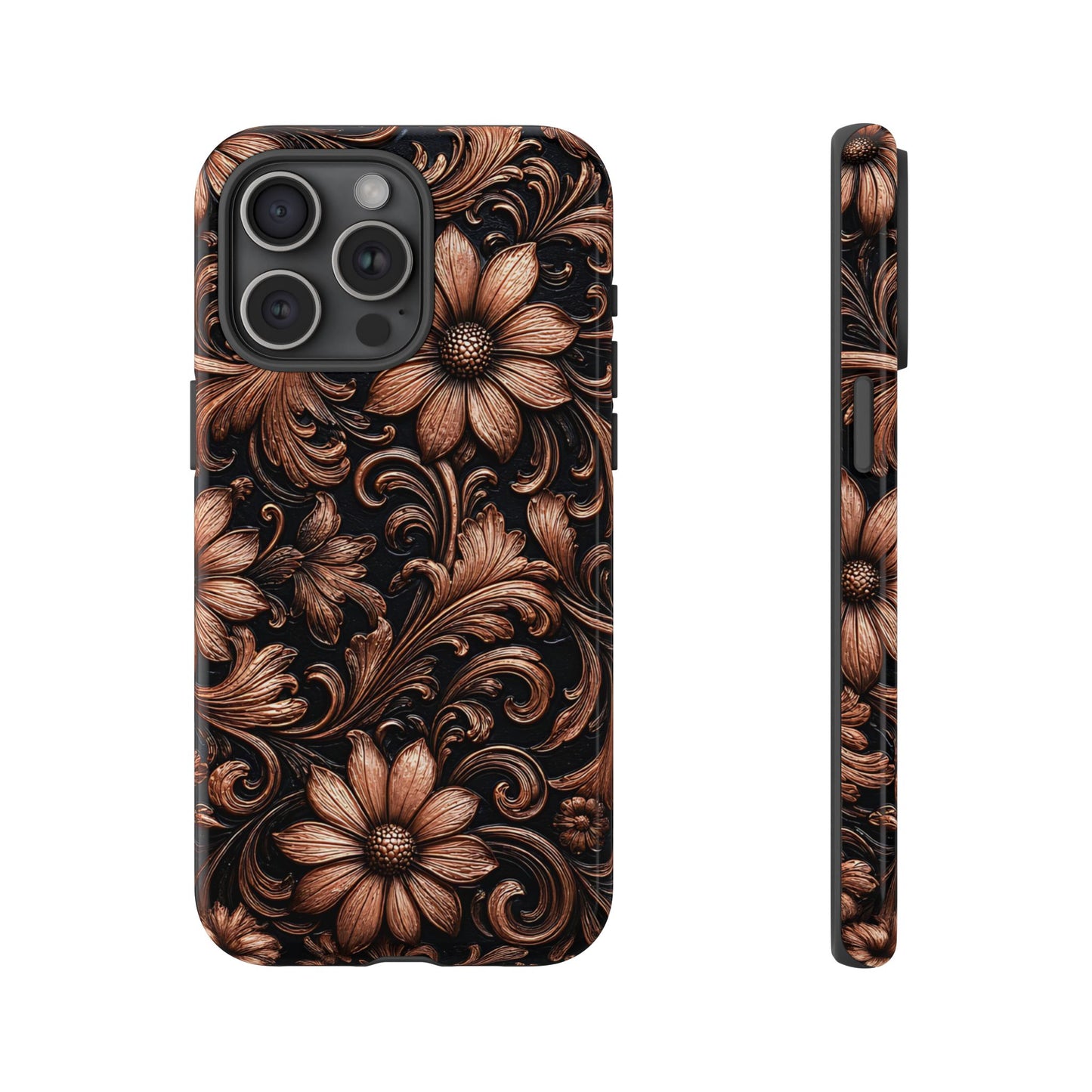 Rose Gold Floral Tough Case