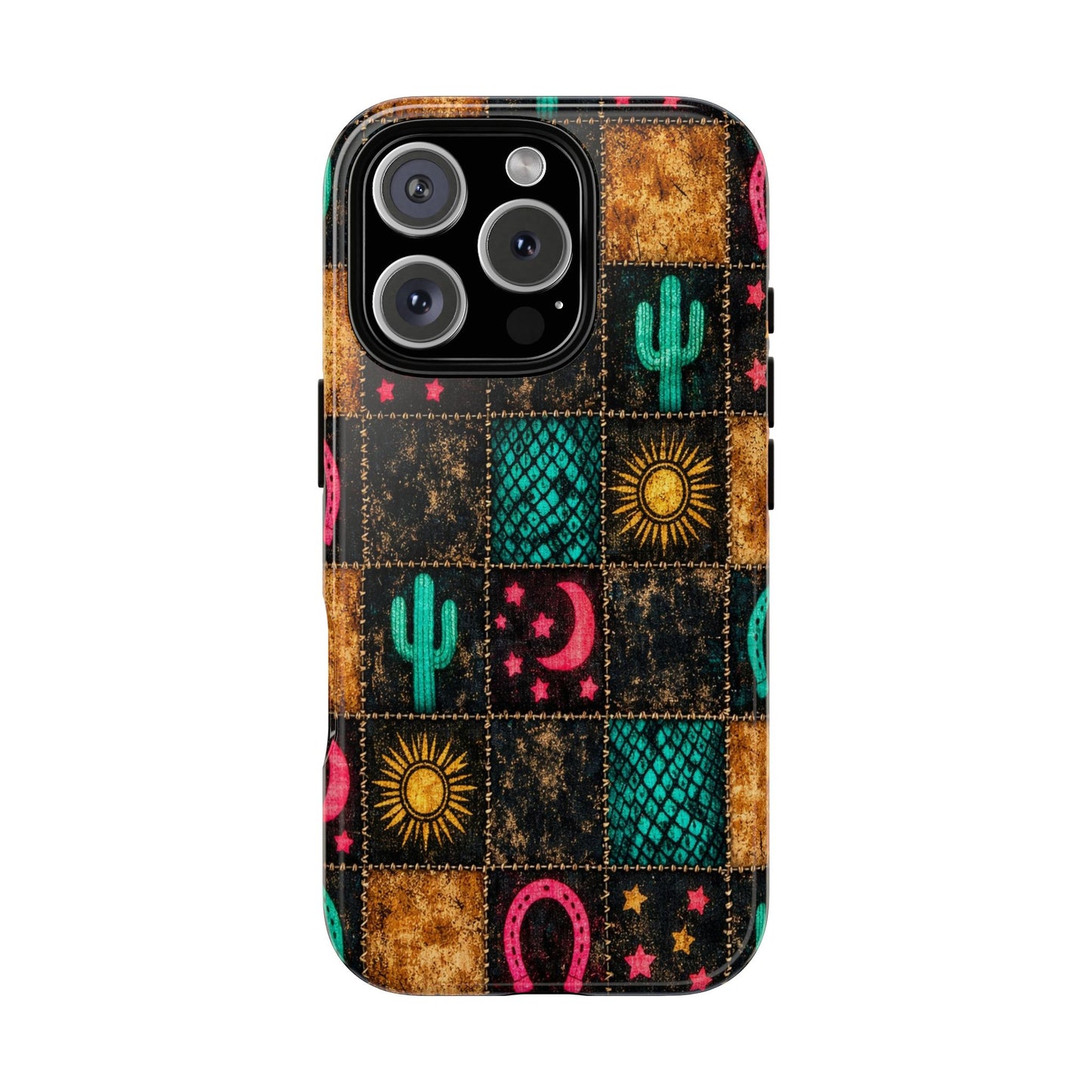 Neon Cactus Patchwork Tough Case