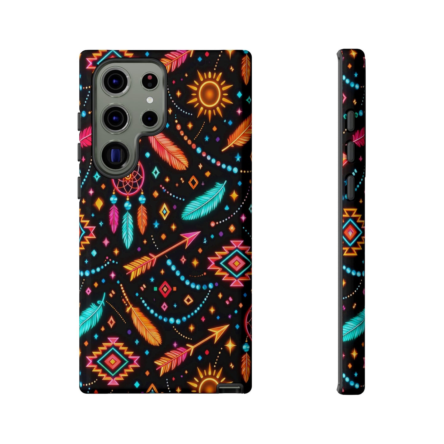 Neon Aztec Feather Tough Case