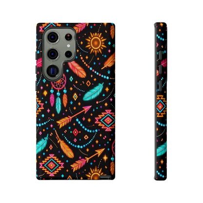 Neon Aztec Feather Tough Case