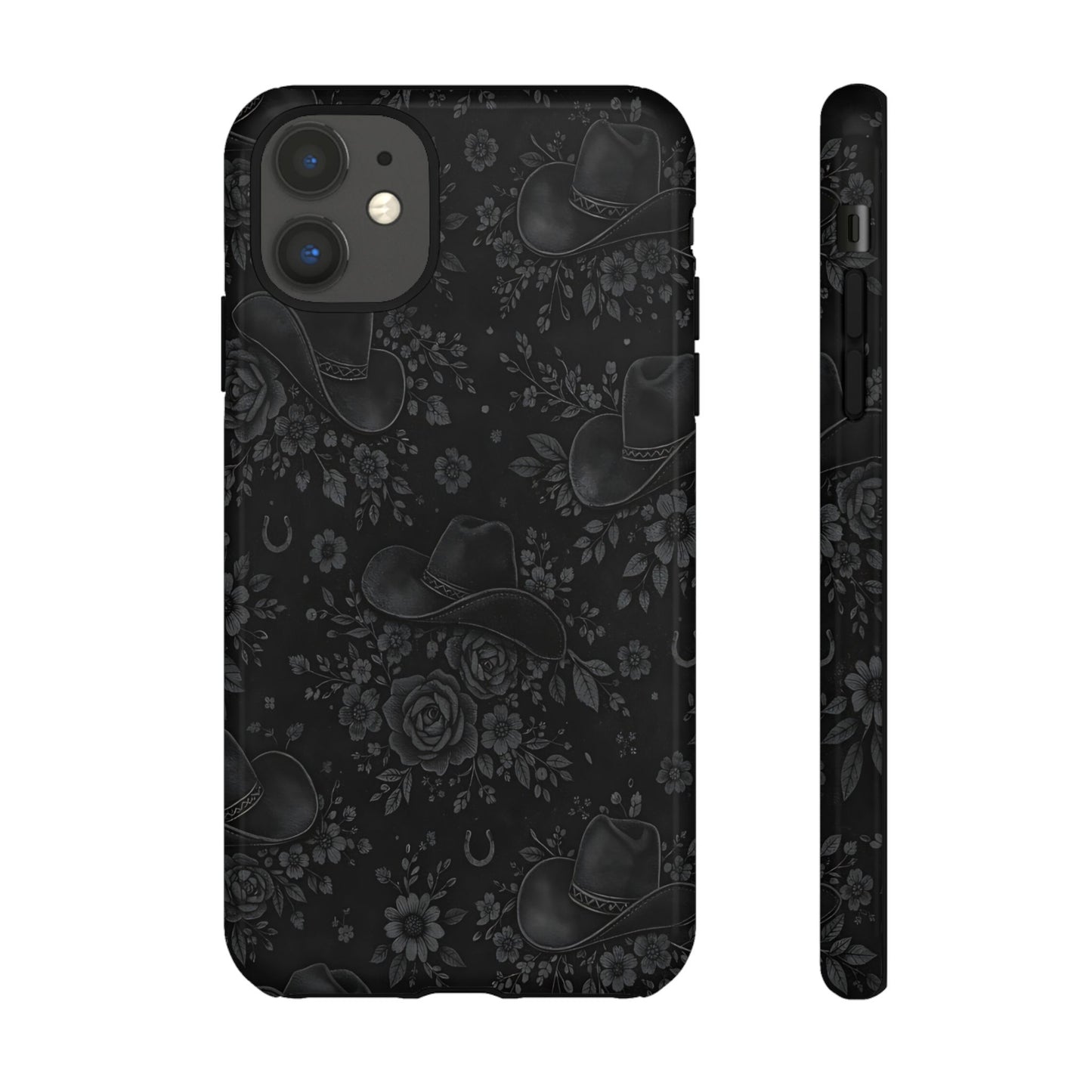 Western Noir Floral Hats Tough Case