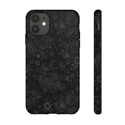 Western Noir Floral Hats Tough Case