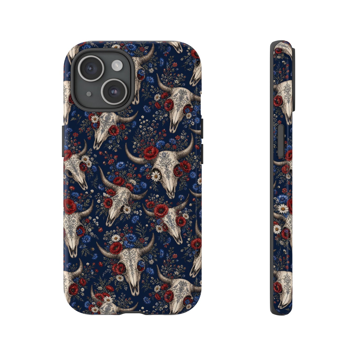 Patriotic Floral Skulls Tough Case