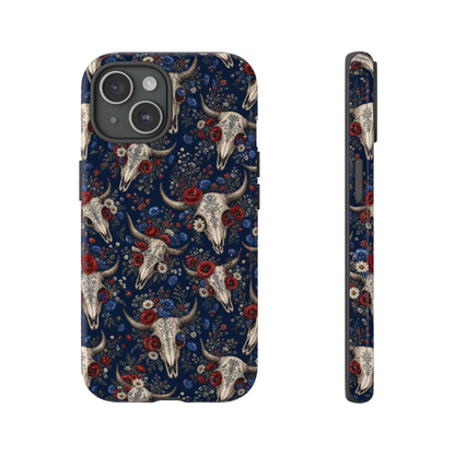 Patriotic Floral Skulls Tough Case