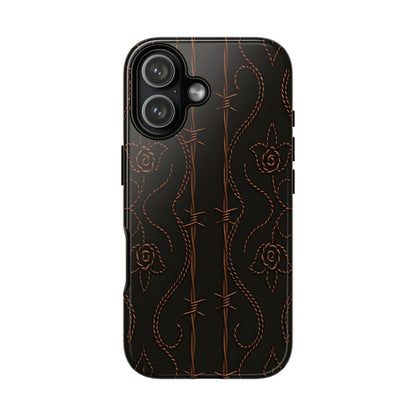 Black Copper Vine Stitch Tough Phone Case