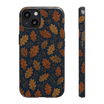 Navy Autumn Leaves Tough Case