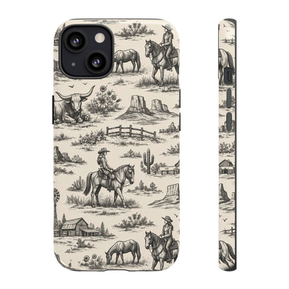 Western Toile Black Tough Case