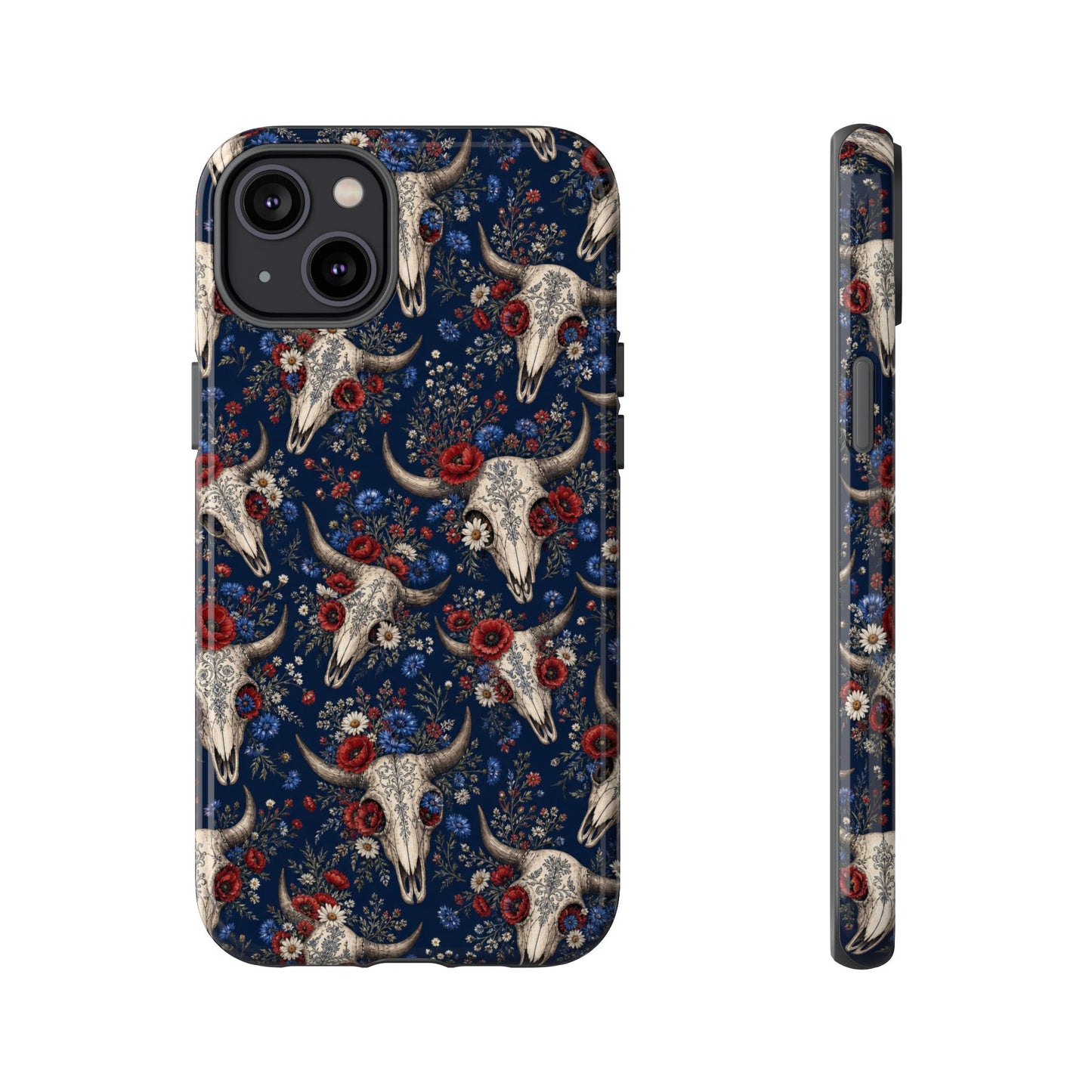Patriotic Floral Skulls Tough Case