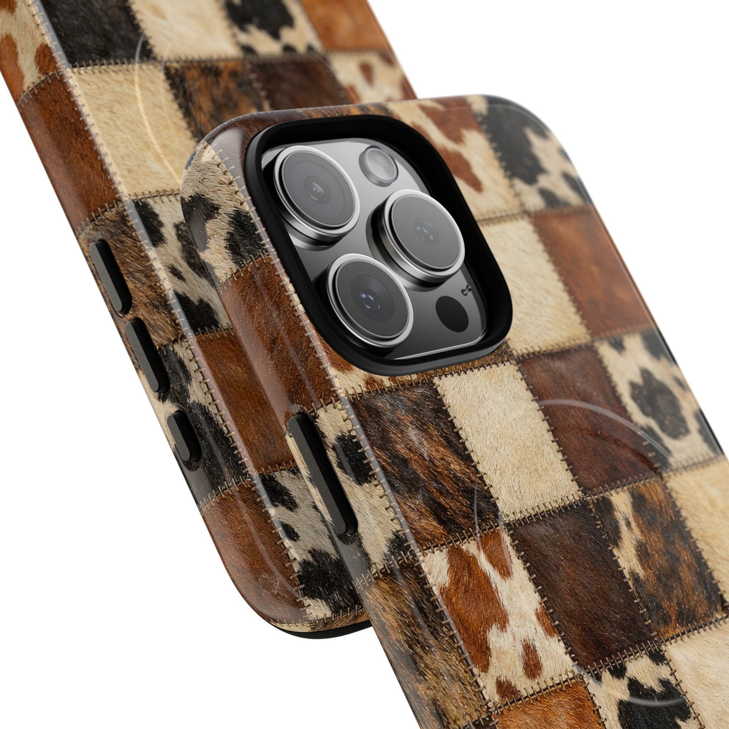 Cowhide Quilt Magnetic Case