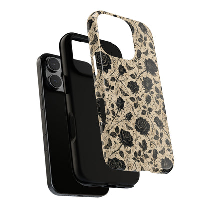 Black Rose Bone Tough Case