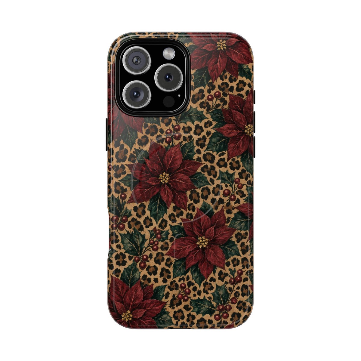 Leopard Poinsettia Magnetic Case