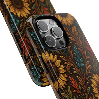 Faux Tooled Western Wildflowers Tough Case