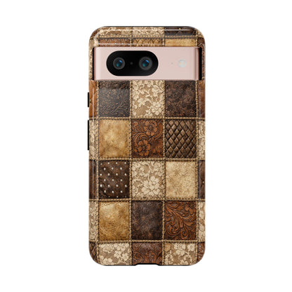 Leather Lace Patchwork Tough Case