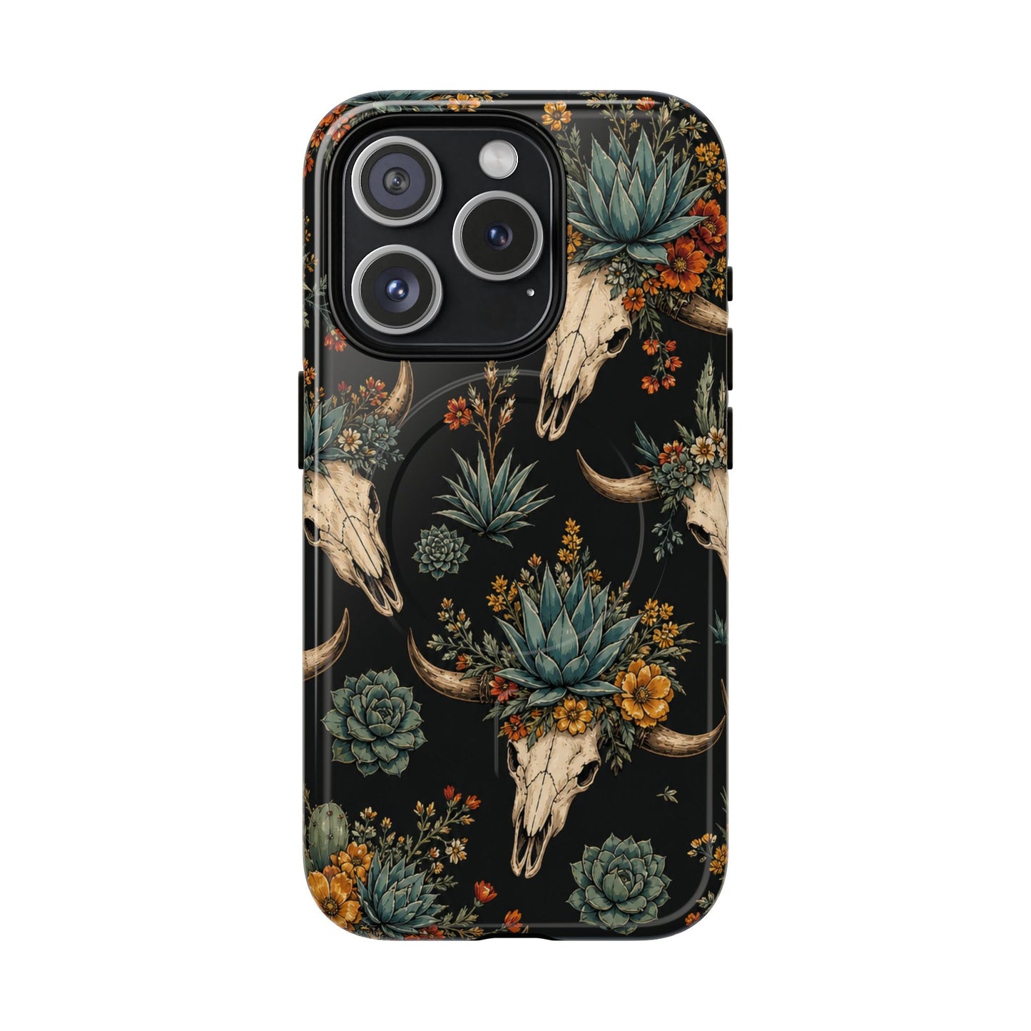 Desert Bloom Skull Magnetic Case