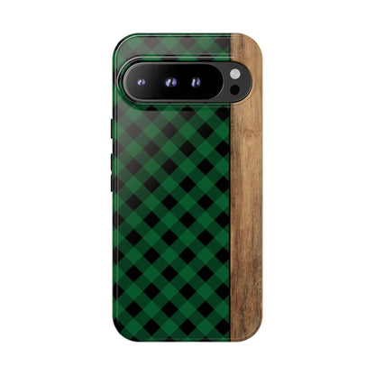 Green Plaid Tough Phone Case