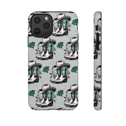 Teal Floral Boots Tough Case