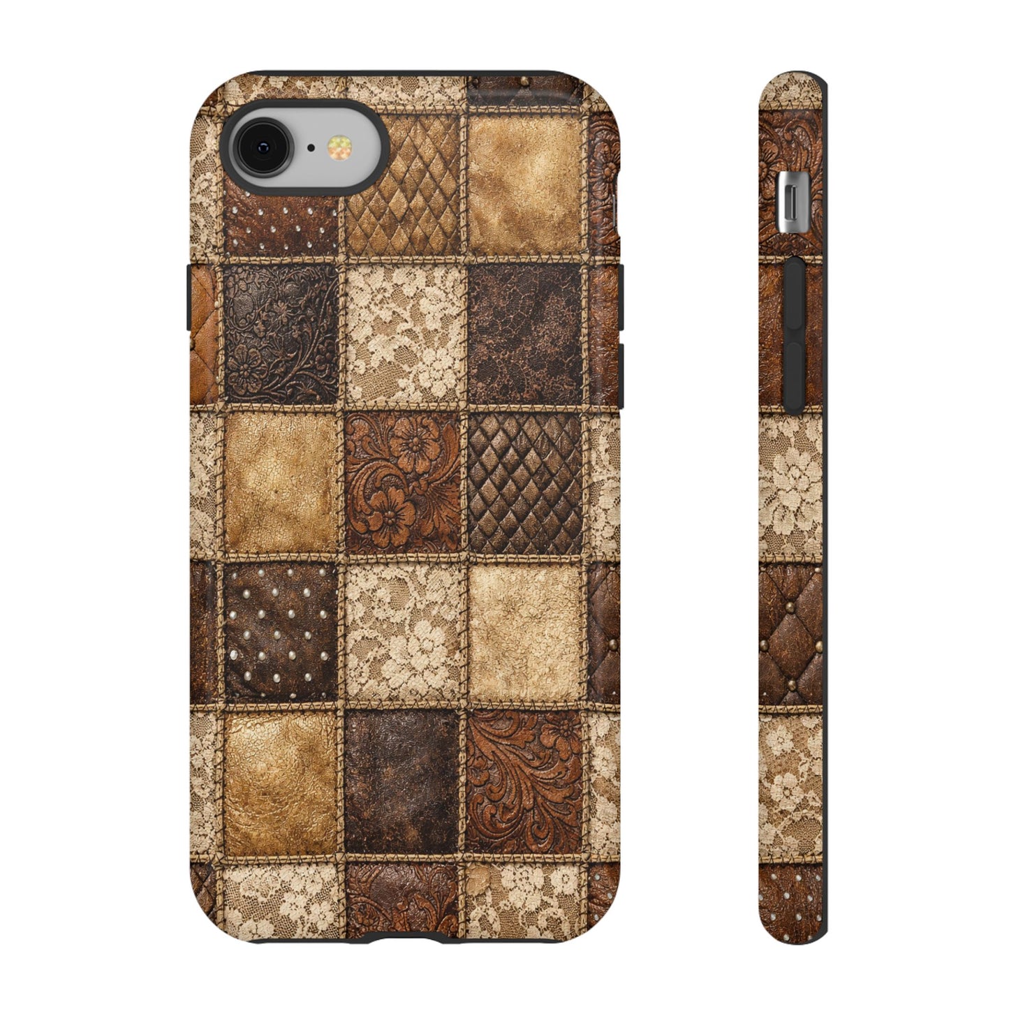Leather Lace Patchwork Tough Case