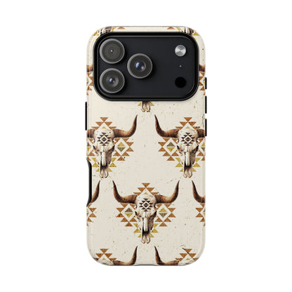 Cream Aztec Skull Tough Case