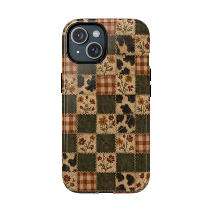 Autumn Plaid Patchwork Magnetic Case