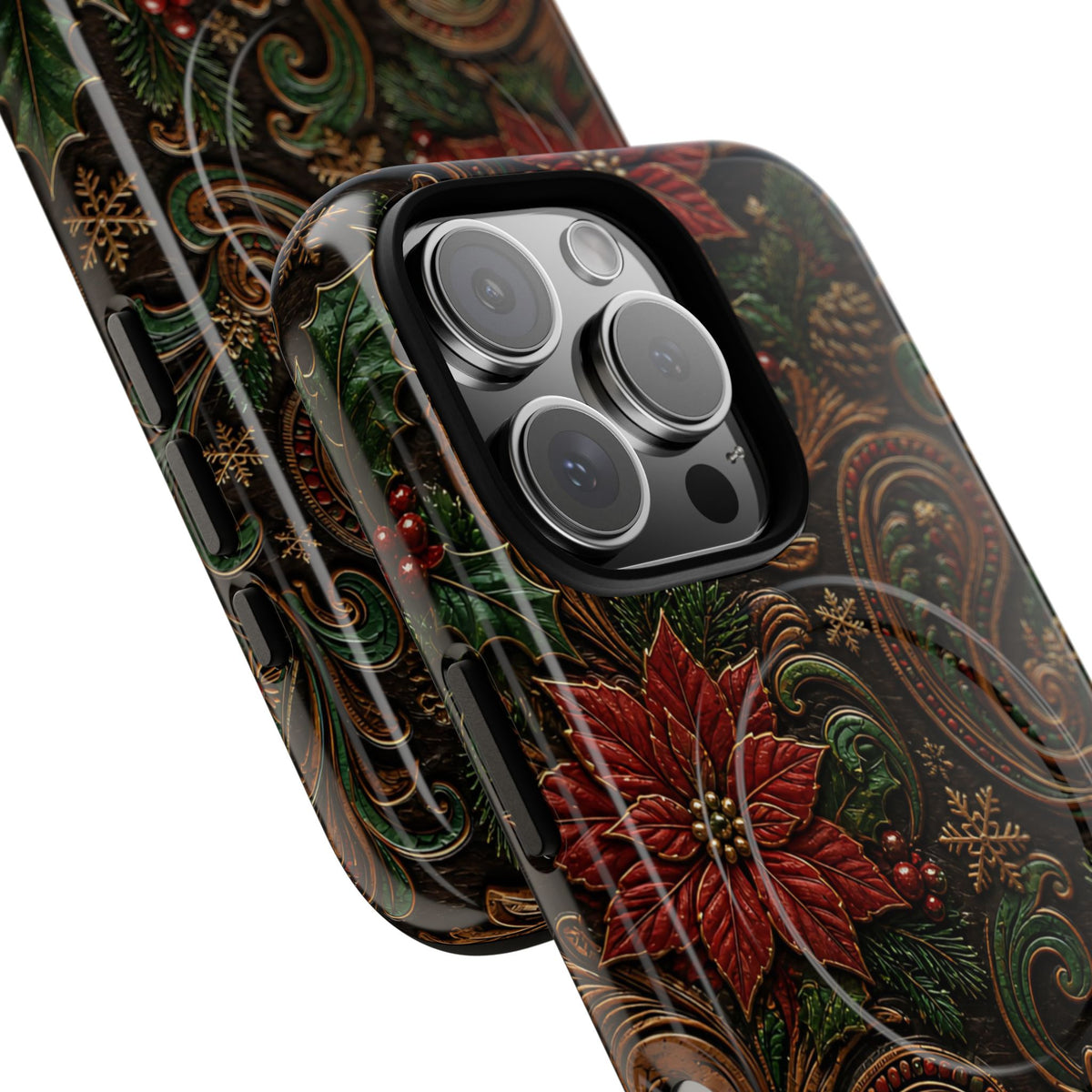 Carved Christmas Paisley Magnetic Case