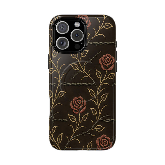 Barbed Wire Roses Magnetic Case